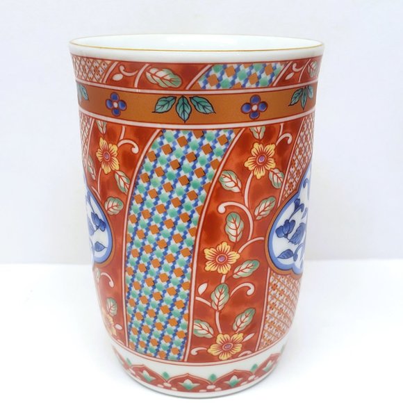 Imari Crest Otagiri Mugs Japan Gold Rim Red Blue Vintage Asian Lot Set x3 - Picture 8 of 12